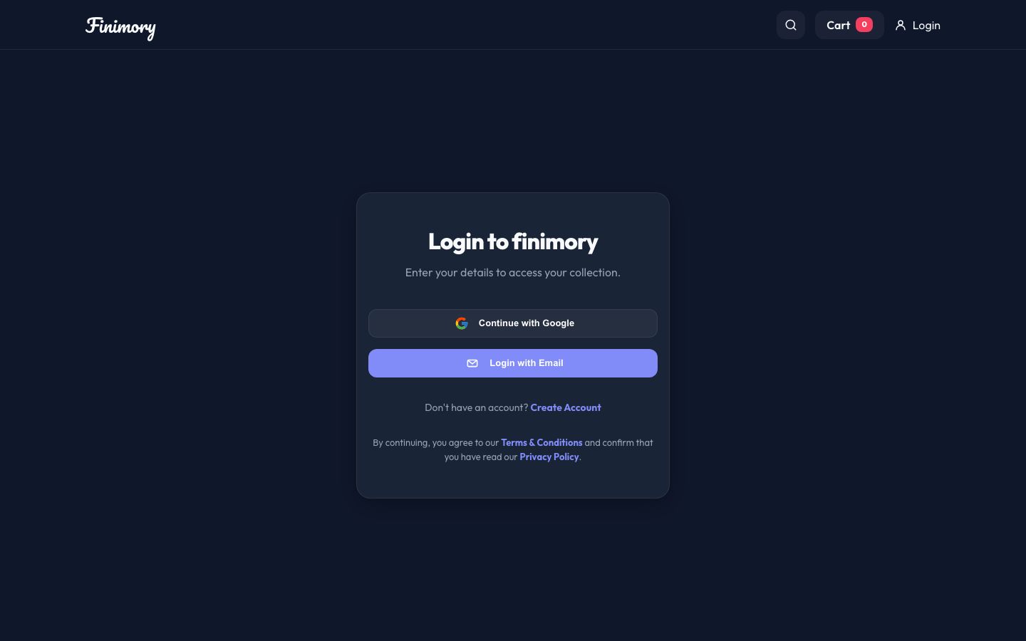 Login: continue with Google, or sign in with your email.